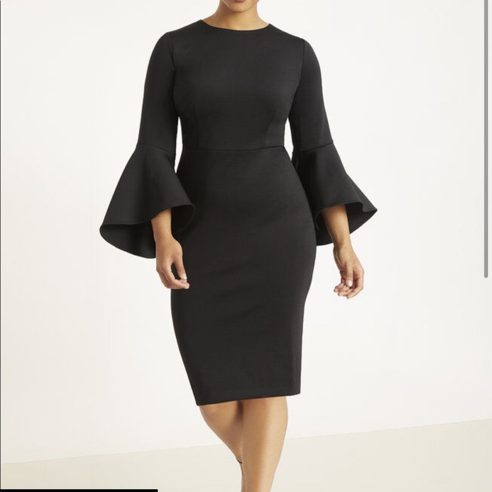 Selling a NAVY blue dress with flared sleeves